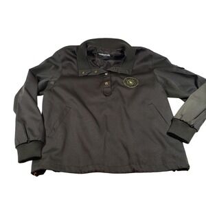 VERONA SPORTS Jacket Mens M Dark Gray Textured Full Snap Bomber Ribbed Collar